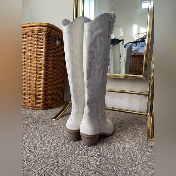 Dolce Vita Solei Western Boots in White Leather Size 10 NEW WITH TAGS - Picture 14 of 15